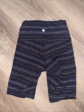 lululemon athletica Navy & Gray Striped High-Rise Leggings